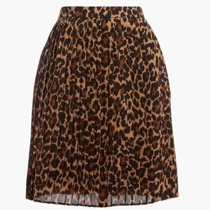 J.Crew Leopard Animal Print Pleated Mini Skirt, Women's Size 6 NWT!